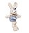 Mini Coelha de Pelúcia com Vestido Poá Azul 20cm - Coleção Plush Mini Coelhos - Ref 1220414 Cromus - Imagem 1