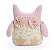 Coruja de Tecido Rosa Claro com Botão 18x18cm - Coleção Glace - Ref 1521093 Cromus - Imagem 1
