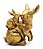 Coelho Decorativo de Resina Gold com Filhote nas Costas 18x13cm - Coleção Gold - Ref 1014771 Cromus - Imagem 1