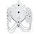 Mascara Elegante Vazada de Metal Branco com Pingentes 20,5x13,5x9,5 com 1 Unidade - Ref 29003305 Cromus - Imagem 1