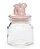 Pote de Vidro com Coelho de Ceramica na Tampa Rosa 130ML - Ref 1720976 Cromus - Imagem 1