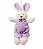 Mini Coelho de Pelúcia com Roupa Listrada Roxa 15cm - Ref 1220397 Cromus - Imagem 1