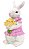 Coelha Decorativa de Resina em Pé com Flores na Mão 10x5x6cm - Cute Family - Ref 1020318F Cromus - Imagem 1
