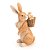 Coelho Decorativo de Resina com Filhote no Cesto de Flores nas Costas 20x11x8cm - Coleção Ternura - Ref 1014290 Cromus - Imagem 1