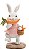Coelha Decorativa de Resina com Cenoura na Boca 14x8x6cm - Coleção Flower - Ref 1021447 Cromus - Imagem 1