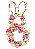 Guirlanda de Páscoa Coelho Decorativo de Cipó com Flores Hortênsias 60x30x5cm - Coleção Fondant - Ref 1825033 Cromus - Imagem 1