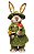 Coelha Crespinho de Palha com Vestido de Musgo Verde Escuro 65x25cm - Coleção MS&MRS Rabbit - Ref 1827301 Cromus - Imagem 1