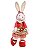 Coelha em Pé com Placa Feliz Páscoa com Pé pra Trás 40x14cm - Coleção Goiabinha - Ref 1822465 Cromus - Imagem 1