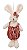 Mini Coelha de Pelúcia Macacão Marrom e Rosa 26cm - Ref 1220338 Cromus - Imagem 1