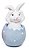 Coelho de Resina Dentro do Ovos Azul com Mão nas Orelhas 10x5x5cm - Coleção Cute Family - Ref 1827418A Cromus - Imagem 1