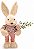 Coelho Decorativo de Palha Creme Segurando Flores 30x20x14cm - Coleçãi Green Gables - Ref 1013427 Cromus - Imagem 1