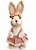 Coelha de Palha Italiana em Pé com Vestido de Veludo 35x14x17cm - Coleção Brisa - Ref 1012846 Cromus - Imagem 1