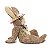 Coelha de Palha Deitada com Chapéu na Cabeça 22x11x22cm - Coleção Cannoli - Ref 1024431 Cromus - Imagem 1