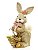 Coelha de Palha Italiana em Pé com Carrinho 35x15x27cm - Coleção Tartufo - Ref 1823422 Cromus - Imagem 1