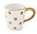 Caneca de Cerâmica Branca Poá Dourado 10x14x9cm - Ref 1020126 Cromus - Imagem 1
