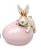 Coelho de Cerâmica Segurando Ovo Rosa 12x9.5x7cm - Coleção Coconut - Ref 1014665R Páscoa Cromus - Imagem 1