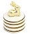 Potinho Porta Joia de Cerâmica Branco e Dourado com Coelho na Tampa 8x7x7cm - Páscoa Dourada - Ref 1821586 Cromus - Imagem 1