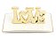 Prato de Cerâmica Retangular Branco com Borda Dourada e Love 3D 6x14x10cm - Ref 1821590 Cromus - Imagem 1