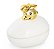 Pote de Cerâmica Ovo Branco Com Coelho Dourado na Tampa 11x11x8cm - Páscoa Dourada - Ref 1820148 Cromus - Imagem 1