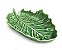 Prato Bandeja Folha Ramboide Verde de Cerâmica 25x17x5cm - Coleção Tropical - Ref 1821931 Cromus - Imagem 1