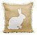 Almofada Nude com Aplique de Coelho e Pom Pom na Borda 40x40x10cm - Home Sweet Home - Ref 1823990 Cromus - Imagem 1