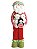 Papai Noel em Pé Segurando Bonecos de Neve e Pinguim 75cm - Coleção Orlando - Ref 1510318 Cromus - Imagem 1