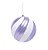 Bola de Natal Candy Lilas e Branco 20cm com 1 Unidade- Trend Rainbow - Ref 1019751 Cromus - Imagem 1