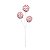 Galho de Natal 3 Bolas Vermelho e Branco 25x8x4cm - Trend Candy - Ref 1203742 Cromus - Imagem 1
