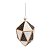 Enfeite Para Pendurar Geométrico Preto, Branco e Dourado 13x8cm - Bolas Natalinas - Ref 1205498 Cromus - Imagem 1