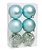 Bolas de Natal Verde Tiffany Mate, Craquelada e Vazada 10cm Jogo com 6un - Ref 1205575 Cromus - Imagem 1