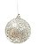 Bolas de Natal Arabesco Glitter Prata 8cm Jogo com 6Un - Ref 1213233 Cromus - Imagem 1