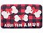 Tapete Xadrez Preto e Vermelho Antiderrapante Aqui tem Amor Pet 60x40cm - Natal Pet Mania - Ref 1924567 Cromus - Imagem 1