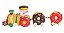 Trem de Donuts de Resina 12x35x8cm - Coleção Biscoito Amanteigado - Ref 1921916 Cromus - Imagem 1