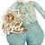 Rena em Pé com Placa Noel Azul 42x14x9cm - Coleção Smash - Ref 1205754 Cromus - Imagem 3