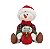 Boneco de Neve Sentado com Camisa Xadrez e Saco Feliz Natal 25x20x21cm - Coleção Inverness - Ref 1027189 Cromus - Imagem 1