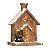 Casa de Madeira Sobrado com Arranjo de Pinhas e Luz de Led 27x19x12cm - Casinhas - Ref 1695307 Cromus - Imagem 1