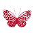 Clip Borboleta Decorativa de Organza Vermelho com 6Un - Borboletas - Ref 1612502 Cromus - Imagem 1