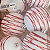 Bolas de Natal Branca com Listras Vermelha 8cm Jogo com 6Un - Bolas Natalinas - Ref 1020172 Cromus - Imagem 2