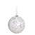 Bolas de Natal Branca com Glitter e Lantejoulas 8cm Jogo com 6 Unidades - Ref 1923668 Cromus - Imagem 1