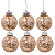 Bolas de Natal Transparente com Paetê Chá 8cm Jogo com 6 Unidades - Ref 1106657 Cromus - Imagem 1