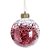 Bolas de Natal Transparente com Fios Vermelhos e Glitter 8cm Jogo com 6 Unidades - Ref 1106546 Cromus - Imagem 1