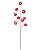 Galho Pick Bolas Xadrez Vermelho e Branco 70x15x5cm - Ref 1100271 Cromus - Imagem 1