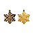 Enfeite de Pendurar Flocos de Neve Dourado 10x10x1cm Jogo com 4 Unidades - Ref 1690342 Cromus - Imagem 1