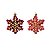 Enfeite de Pendurar Flocos de Neve Vermelho e Dourado 10x10x1cm Jogo com 3 Unidades - Ref 1690343 Cromus - Imagem 1