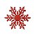 Enfeite de Pendurar Flocos de Neve Vermelho 15x15x1cm Jogo com 6 Unidades - Ref 1690347 Cromus - Imagem 1