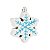 Enfeite de Pendurar Flocos de Neve Prata e Azul 10x10x1cm Jogo com 4 Unidades - Ref 1207280 Cromus - Imagem 1