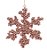 Enfeite Pendurar Floco de Neve Flocado Rosê Gold 25x25x2cm - Ref 1922599 Cromus - Imagem 1