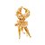 Pierrot Para Pendurar Dourado e Marfim 40x15x15cm com 1 Unidade - Ref 1515805 Cromus - Imagem 1