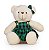 Ursa de Pelúcia Bege com Vestido Xadrez Verde e Preto 32x28x25cm 1 Unidade - Ref 1017441F Cromus - Imagem 1