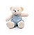 Urso de Pelúcia Bege com Macacão Azul Claro 32x28x25cm 1 Unidade - Ref 1114590 Cromus - Imagem 1